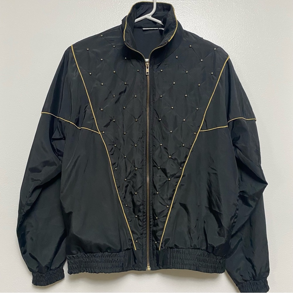 Vintage Blair Windbreaker - Black and Gold - Size Small